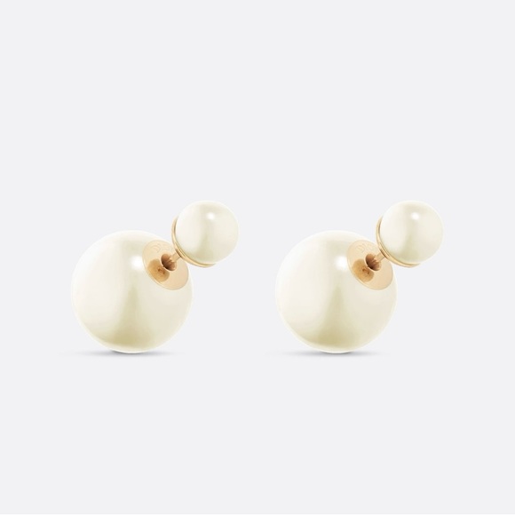 Dior Cream and Gold Pearl Earrings - Picture 1 of 9